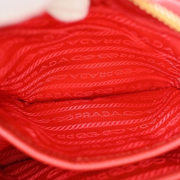 PRADA Tessuto Fiocco Bow Mini 2way Shoulder Bag Nylon Leather Rosso - Picture 2 of 15